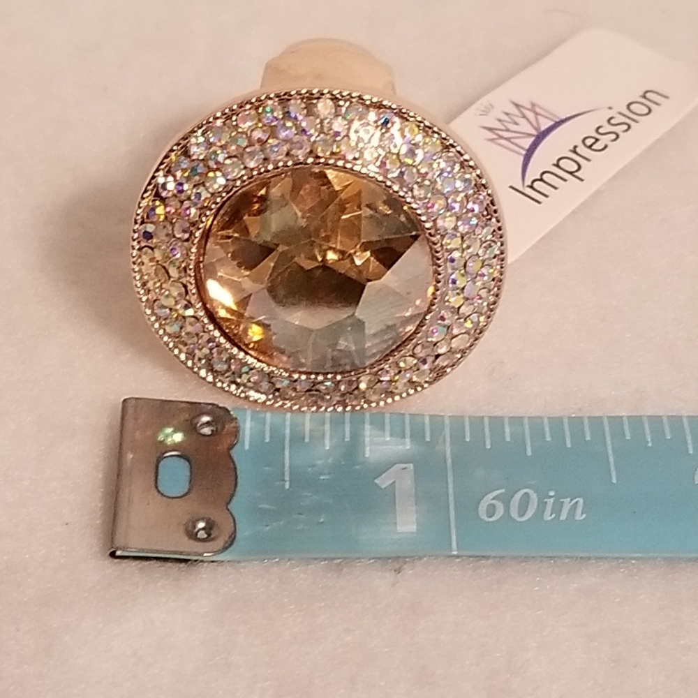 Impression Rhinestone Stretch Ring - Picture 2 of 6